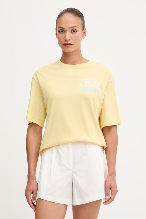 United Colors of Benetton T-shirt damski bawełniany żółty 3096D10D1