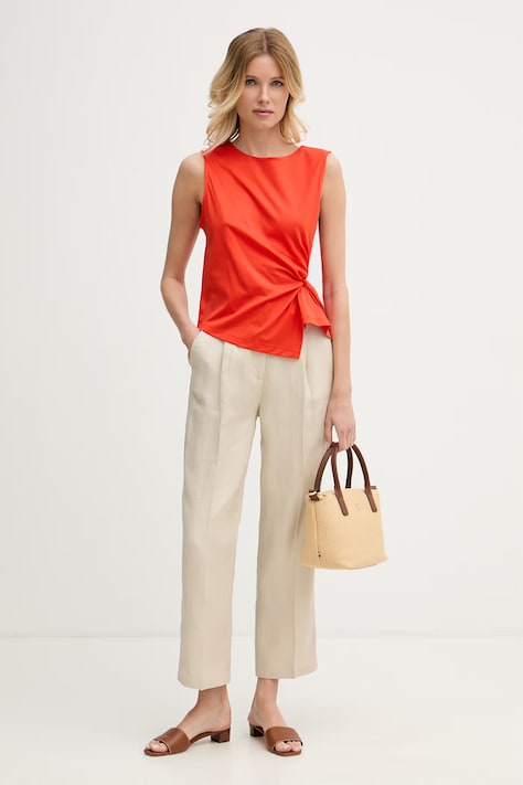 United Colors of Benetton top dámsky bavlnený červený 39JSDH01G