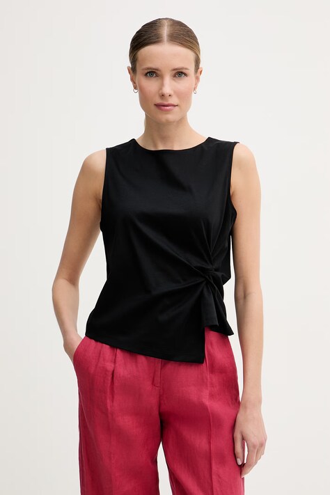 United Colors of Benetton női pamut top fekete 39JSDH01G