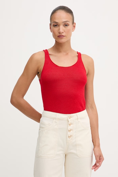 United Colors of Benetton top pentru femei cu in roșu 1MMXDH01M