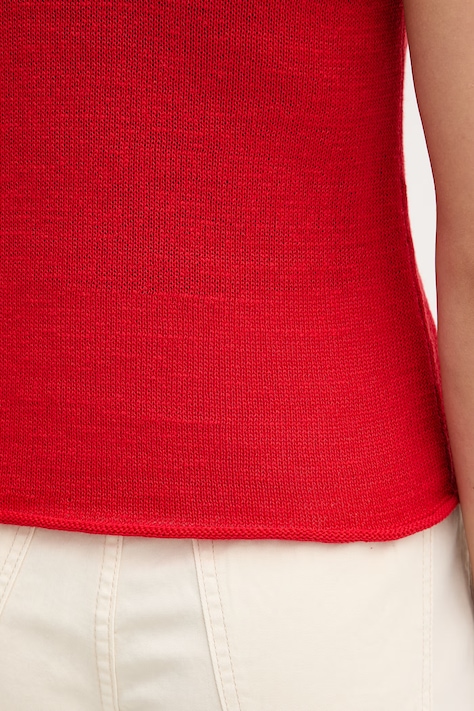 United Colors of Benetton топ жіночий з льону — SS26-TSD1W6, червоний — фото 5