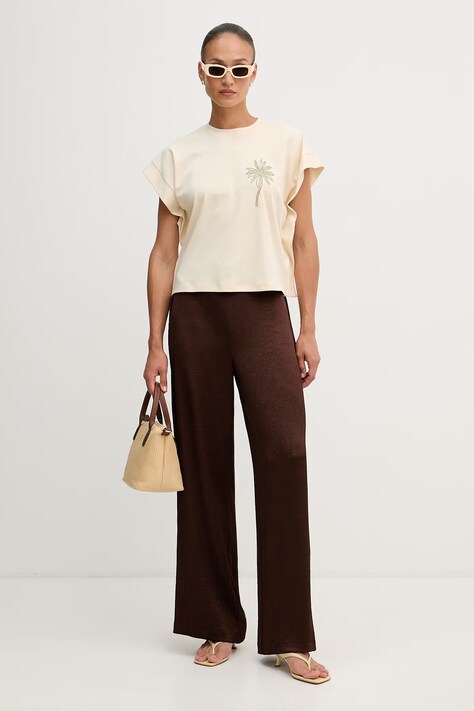 United Colors of Benetton футболка жіноча бавовняна — SS26-TSD1W8, бежевий — фото 2