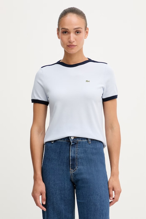 Lacoste tricou pentru femei, din bumbac albastru TF1836