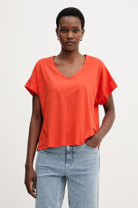 United Colors of Benetton majica za žene s pamukom crvena 31CD5M006