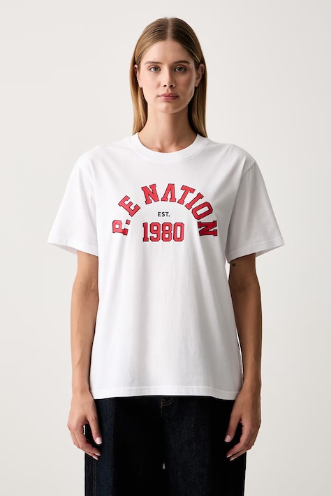 P.E Nation T-shirt damski bawełniany biały 262T136
