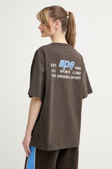 P.E Nation T-shirt damski bawełniany Glide brązowy 262T122