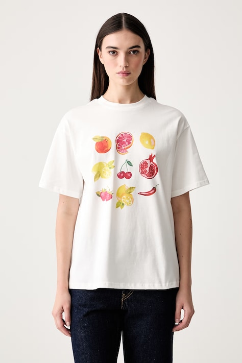 Never Fully Dressed T-shirt damski bawełniany biały NFDTO3451