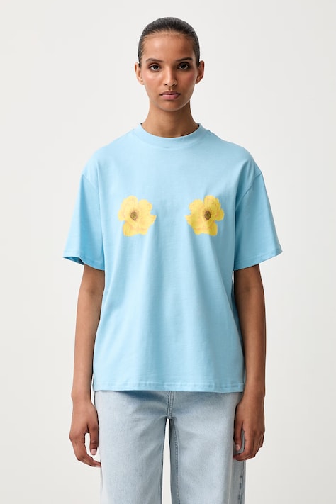 Never Fully Dressed T-shirt damski bawełniany niebieski NFDTO2245