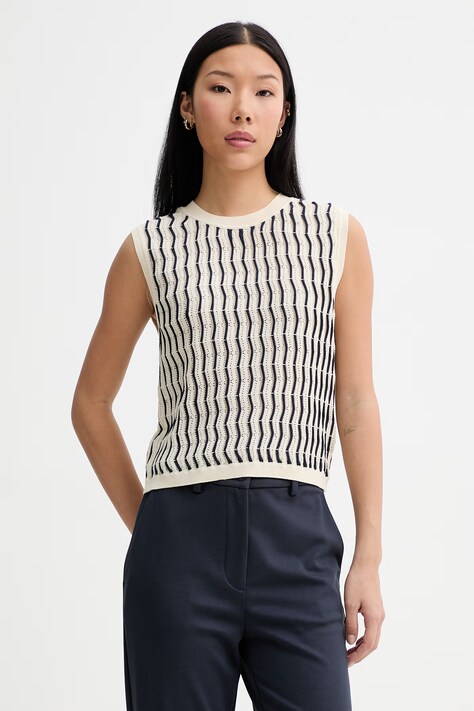 rag & bone kamizelka damska z bawełną Leslie beżowa RG4326S6MCP