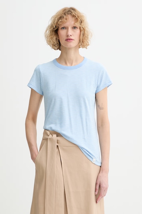 Rag & Bone T-shirt damski bawełniany niebieski RE7C25FT3SW