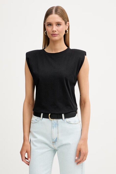 ViCOLO top damski bawełniany czarny UAB0007