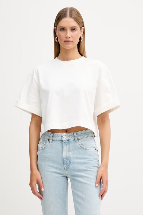 ViCOLO T-shirt damski bawełniany biały UAB0016