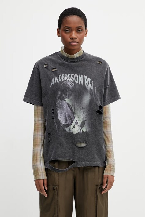 Andersson Bell T-shirt damski bawełniany szary atb1510w