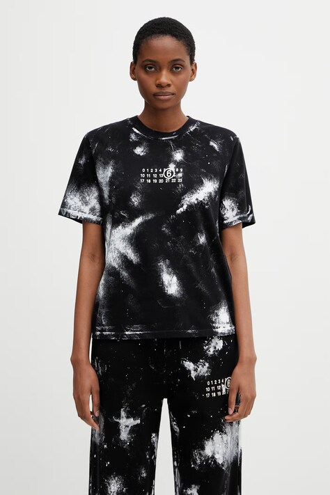MM6 Maison Margiela T-shirt damski bawełniany czarny S62GD0217.M20048