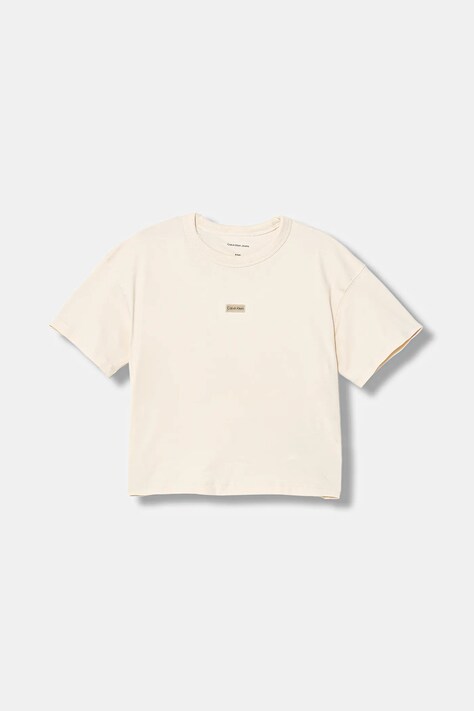 Calvin Klein Jeans t-shirt dziecięcy kolor beżowy IG0IG03063