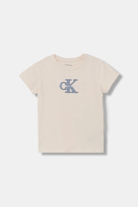 Calvin Klein Jeans t-shirt dziecięcy kolor beżowy IG0IG03065