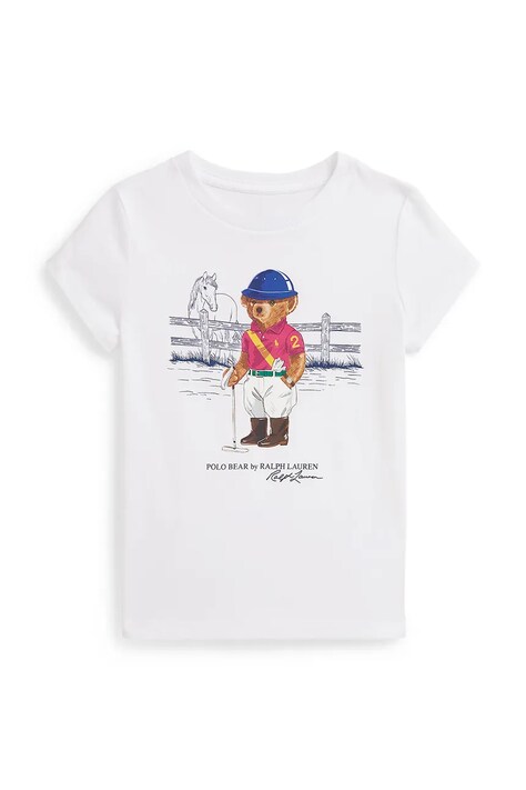 Παιδικό βαμβακερό μπλουζάκι Polo Ralph Lauren χρώμα: άσπρο, 312A96120001