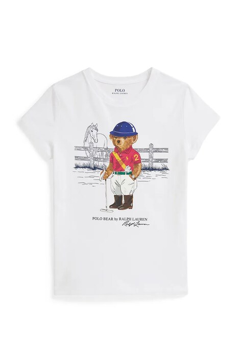 Παιδικό βαμβακερό μπλουζάκι Polo Ralph Lauren χρώμα: άσπρο, 313A96120001