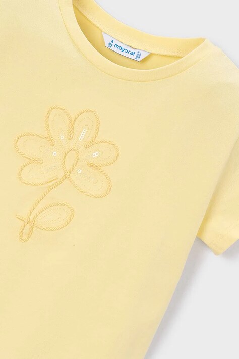Mayoral t-shirt dziecięcy kolor żółty 174