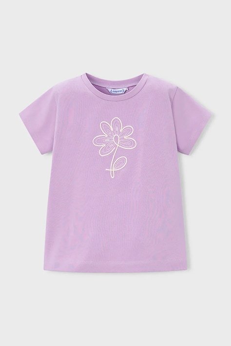 Дитяча футболка Mayoral колір фіолетовий 174