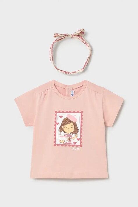 Mayoral t-shirt dziecięcy kolor różowy 1081