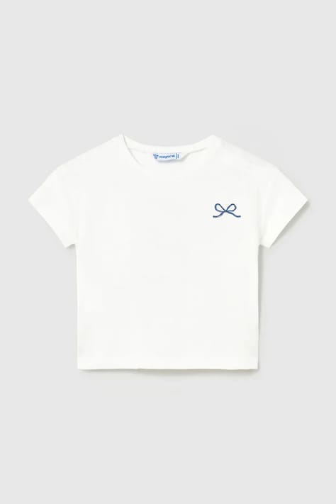 Mayoral t-shirt bawełniany dziecięcy kolor biały 1083