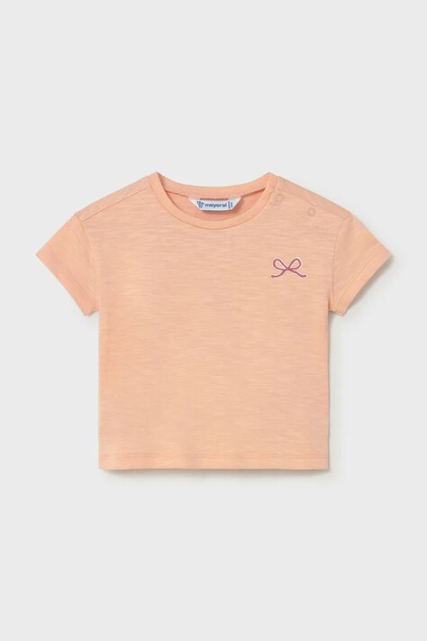 Παιδικό βαμβακερό μπλουζάκι Mayoral χρώμα: πορτοκαλί, 1083