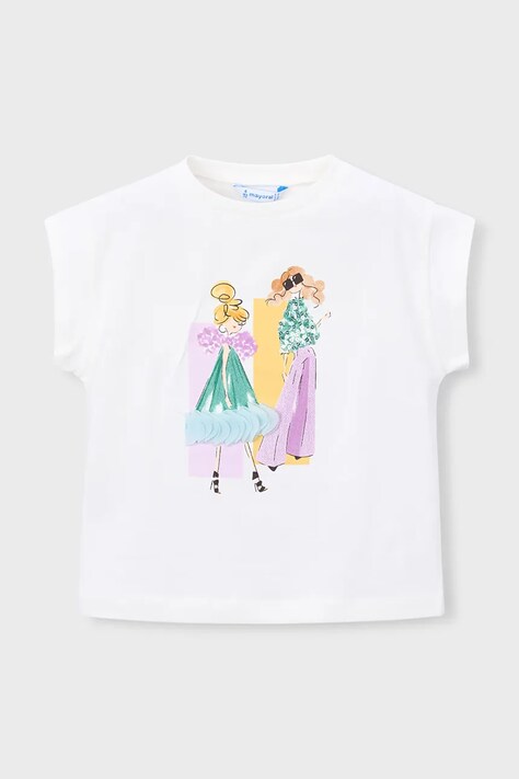 Mayoral t-shirt dziecięcy kolor beżowy 3005