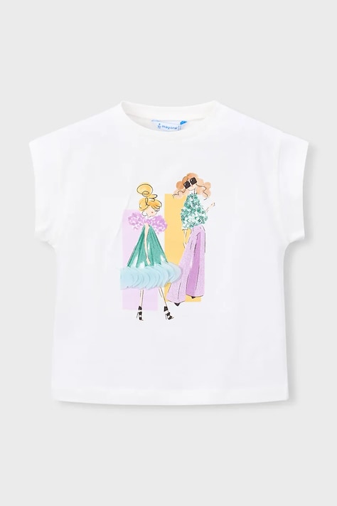 Mayoral t-shirt dziecięcy kolor beżowy 3005