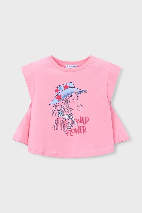 Mayoral top bawełniany dziecięcy kolor różowy 3006
