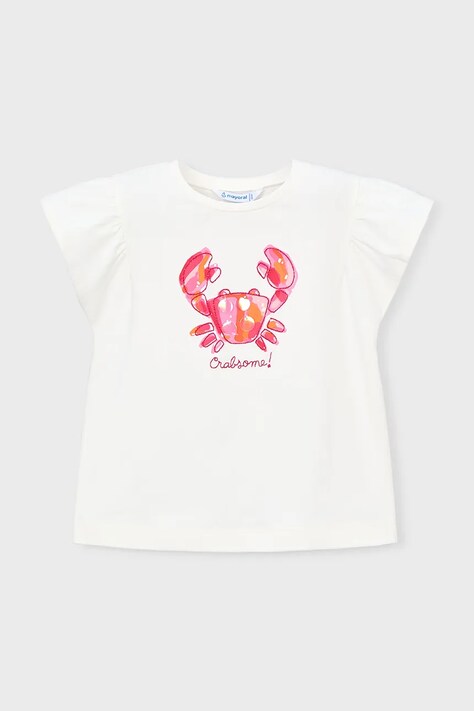 Mayoral t-shirt dziecięcy kolor biały 3007