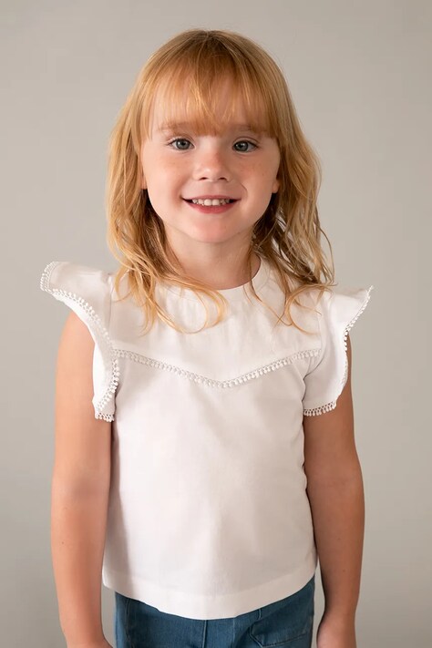 Παιδικό βαμβακερό μπλουζάκι Mayoral χρώμα: άσπρο, 3008