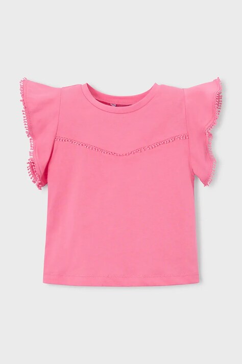 Mayoral t-shirt bawełniany dziecięcy kolor różowy 3008