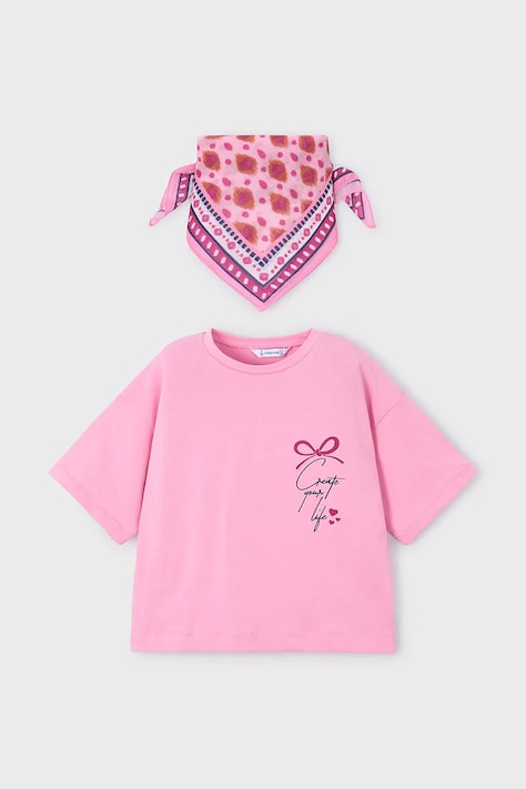 Mayoral tricou de bumbac pentru copii culoarea roz, 3009