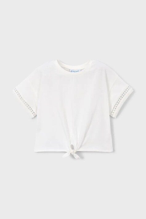 Παιδικό βαμβακερό μπλουζάκι Mayoral χρώμα: άσπρο, 3012