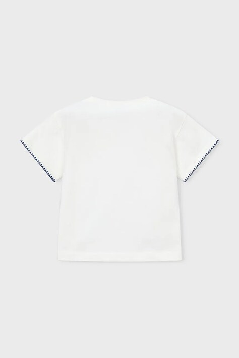 Mayoral t-shirt bawełniany dziecięcy kolor beżowy 3013