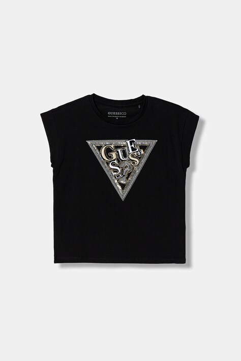 Guess t-shirt dziecięcy kolor czarny J6RI04 K6YW4