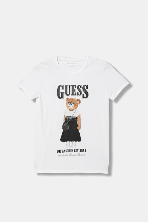 Guess t-shirt dziecięcy kolor biały z półgolfem J6RI10 K6YW4