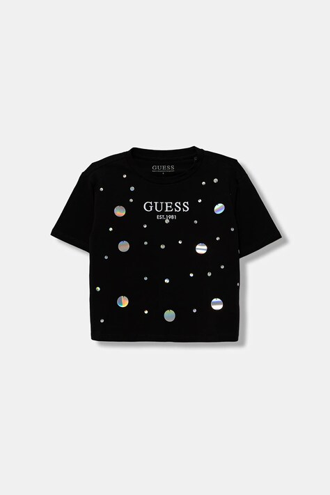 Guess t-shirt dziecięcy kolor czarny J6RI12 J1314