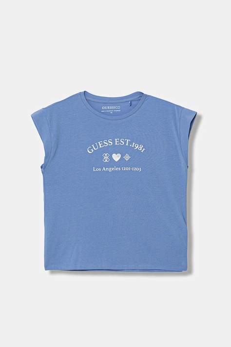 Guess t-shirt dziecięcy kolor niebieski J6RI20 K6YW4