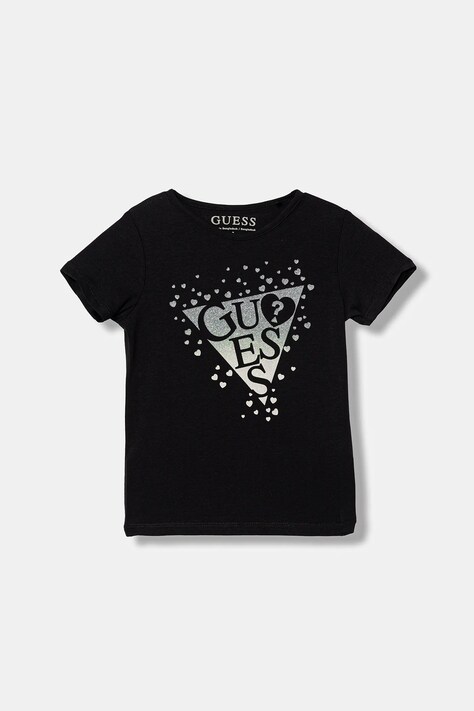 Guess t-shirt dziecięcy kolor czarny K6RI00 K6YW4