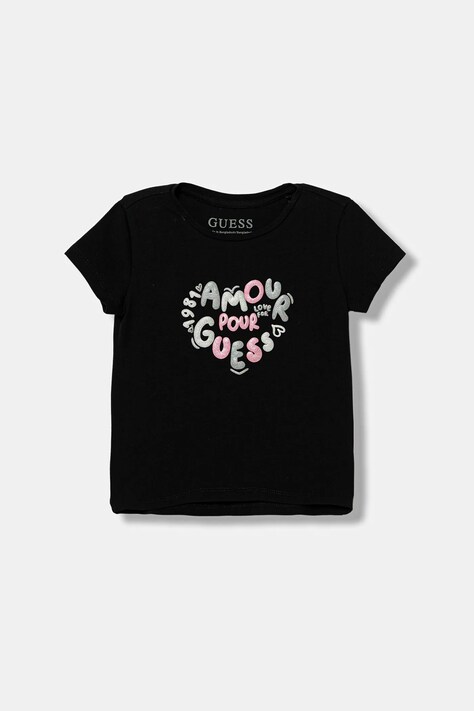 Guess t-shirt dziecięcy kolor czarny K6RI02 K6YW4