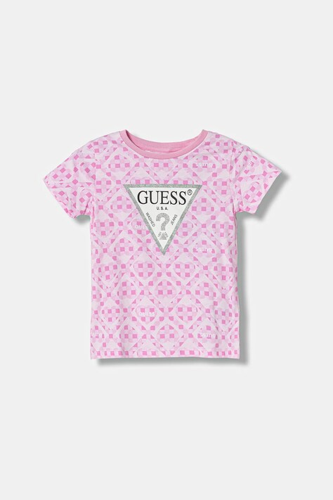 Guess t-shirt dziecięcy kolor różowy K6RI06 K6YW4