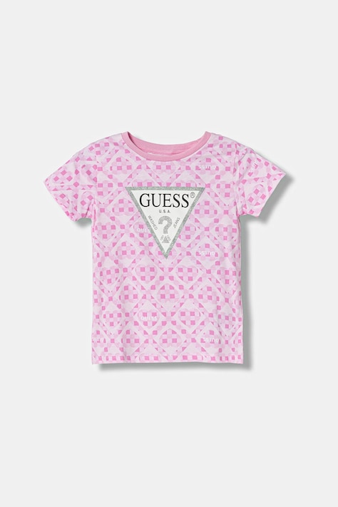 Guess t-shirt dziecięcy kolor różowy K6RI06 K6YW4