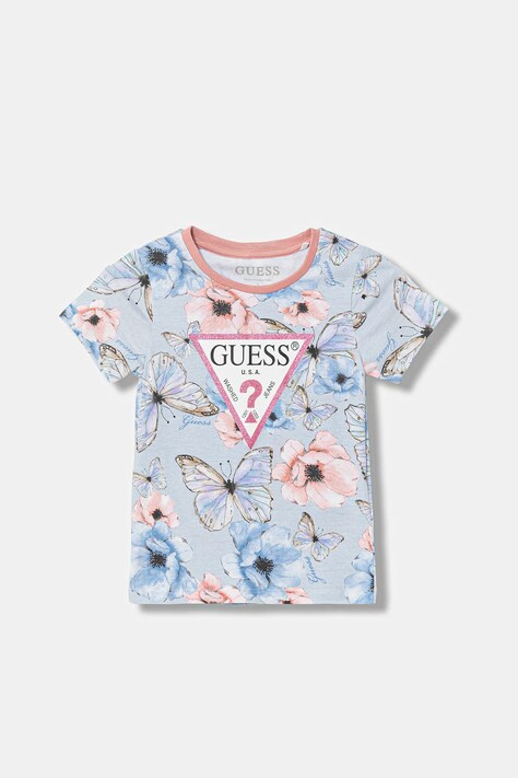 Guess t-shirt dziecięcy kolor niebieski K6RI06 K6YW4