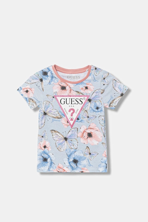 Guess t-shirt dziecięcy kolor niebieski K6RI06 K6YW4