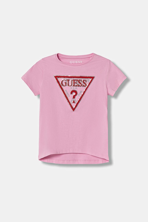 Guess t-shirt dziecięcy kolor różowy K6RI10 K6YW4