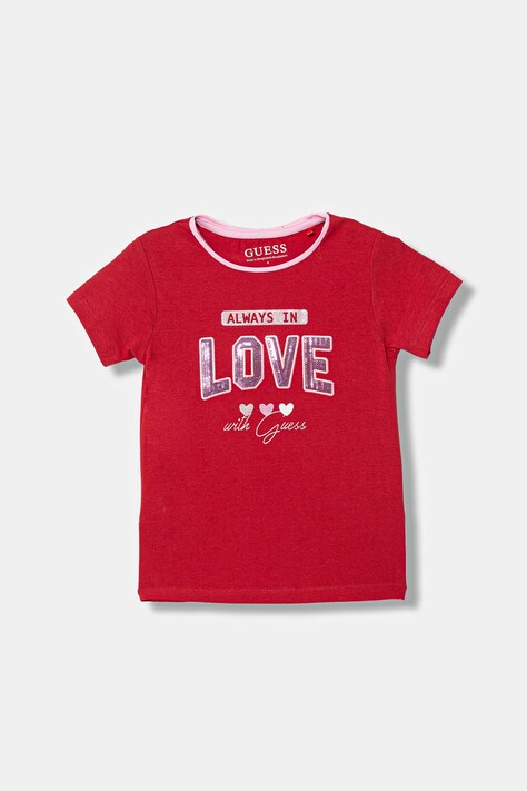 Guess t-shirt dziecięcy kolor czerwony K6RI11 K6YW4