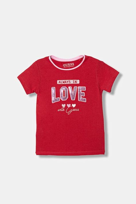 Guess t-shirt dziecięcy kolor czerwony K6RI11 K6YW4