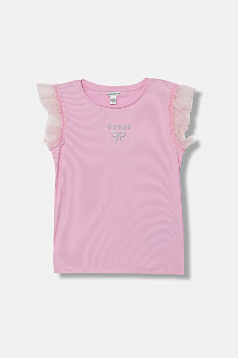 Guess t-shirt dziecięcy kolor różowy K6RI12 KCU20